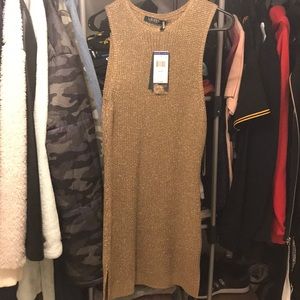 Knitted Metallic Gold Sweater/coverup